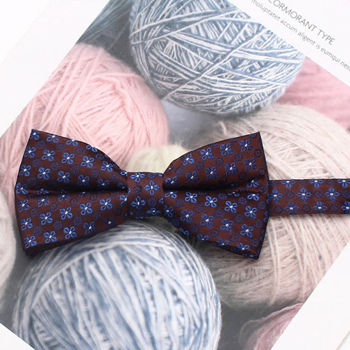Nœud papillon à rayures florales de style vintage pour homme