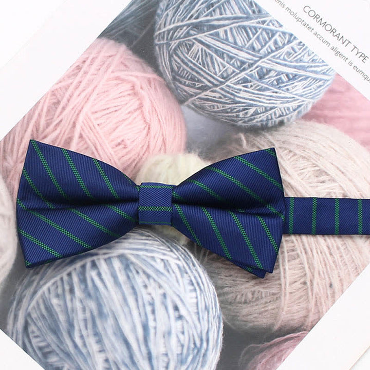 Nœud papillon à rayures florales de style vintage pour homme