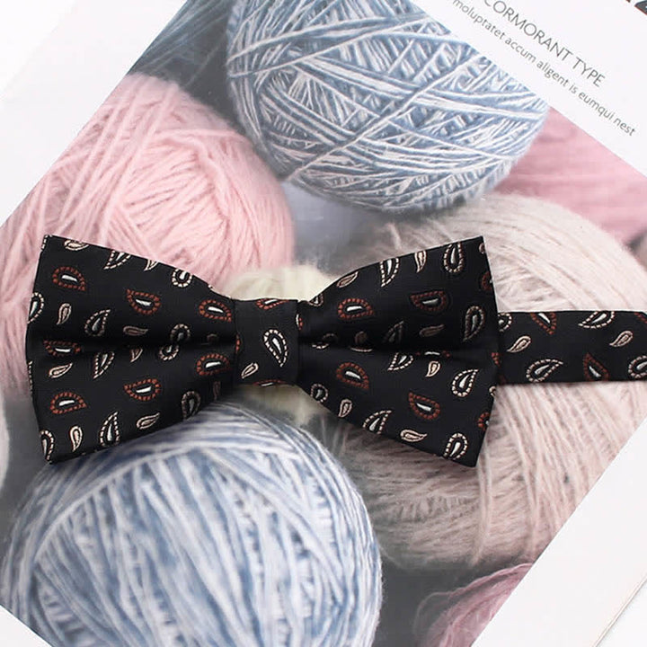 Nœud papillon à rayures florales de style vintage pour homme