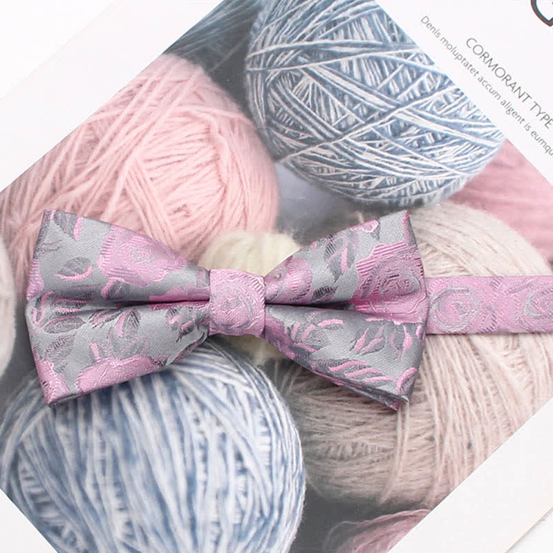 Nœud papillon à rayures florales de style vintage pour homme