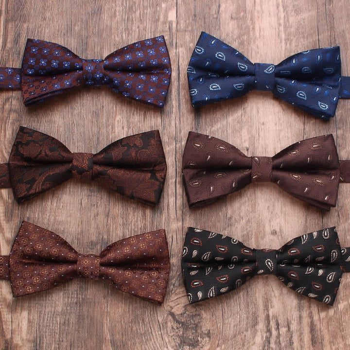 Nœud papillon à rayures florales de style vintage pour homme