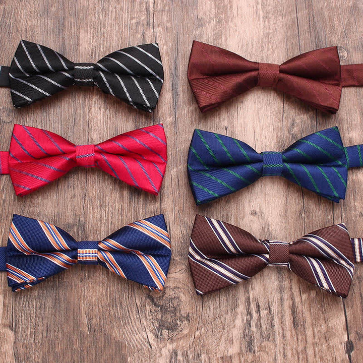 Nœud papillon à rayures florales de style vintage pour homme