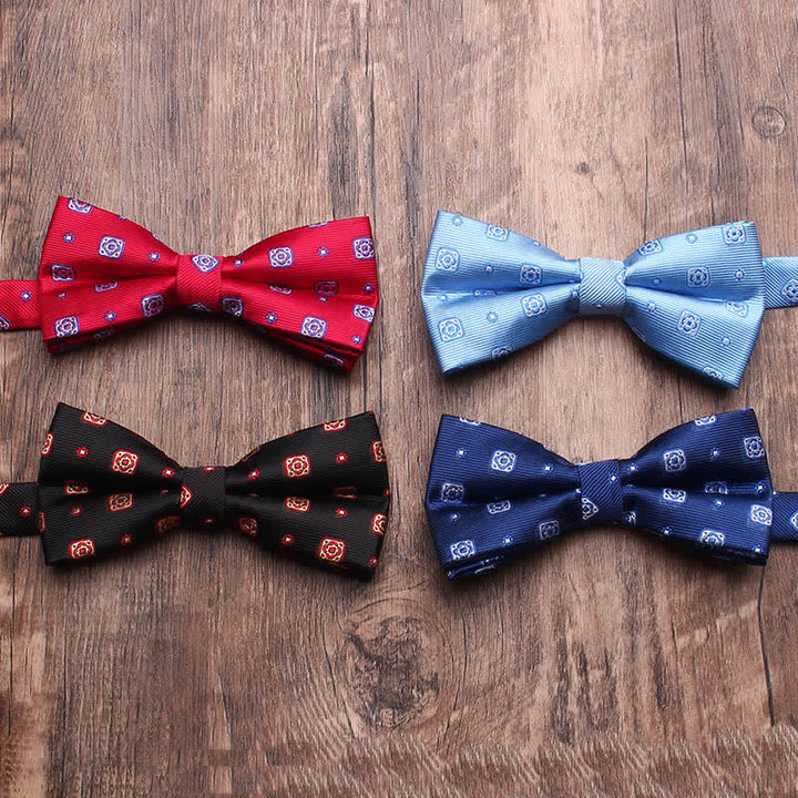 Nœud papillon à rayures florales de style vintage pour homme
