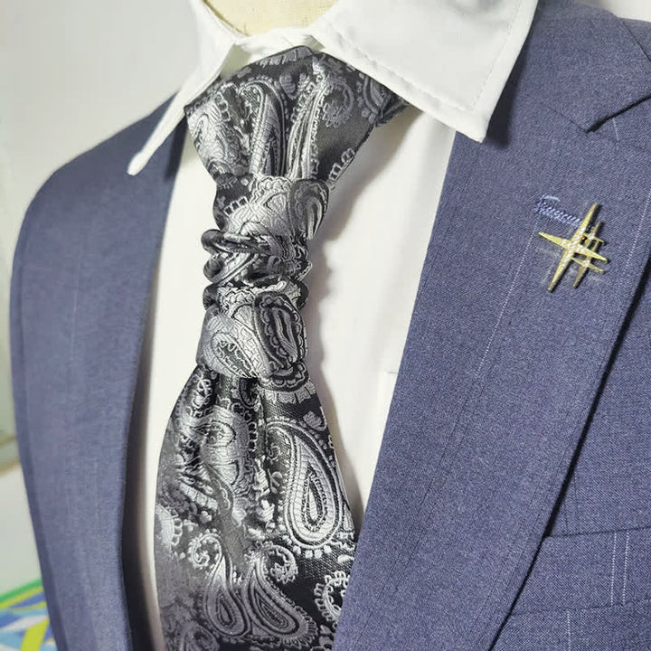 Cravate pré-nouée pour homme à motif cachemire pour soirée d'affaires
