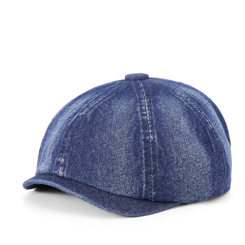 Béret en denim délavé vintage vieilli