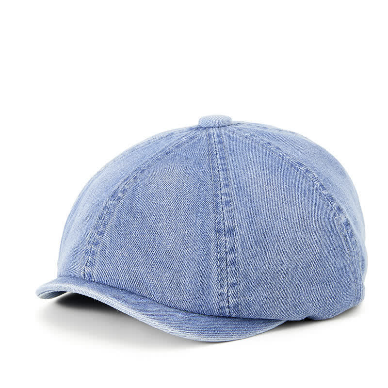 Béret en denim délavé vintage vieilli