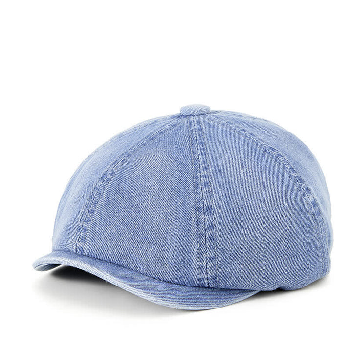 Béret en denim délavé vintage vieilli