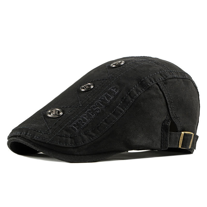 Chapeau béret plat à décor de rivets punk élégant