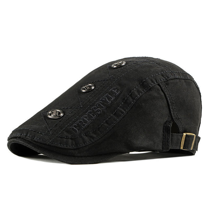 Chapeau béret plat à décor de rivets punk élégant