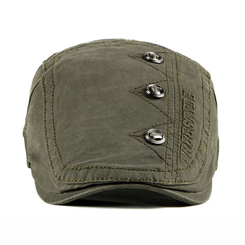 Chapeau béret plat à décor de rivets punk élégant