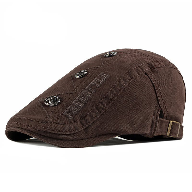 Chapeau béret plat à décor de rivets punk élégant