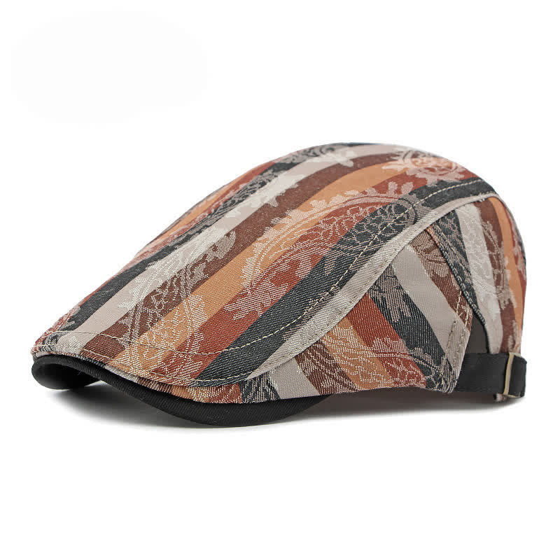 Béret plat rayé Four Seasons PaIsley - Orange - Réglable (21 5/8"-23 5/8") - image 0