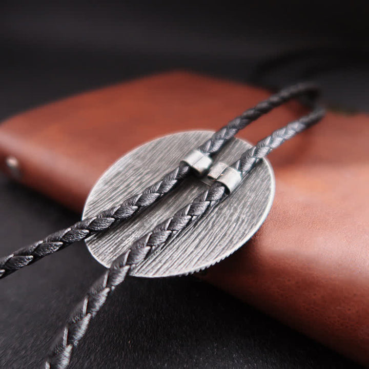 Cravate bolo turquoise style western à motif sunburst