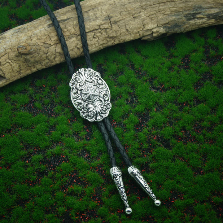 Cravate bolo sculptée en étoile d'argent de l'ouest du Texas