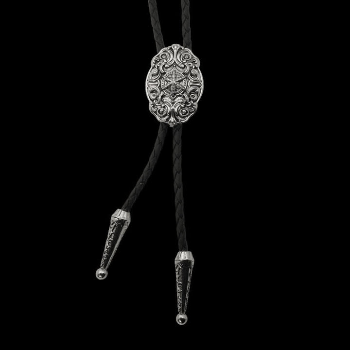 Cravate bolo sculptée en étoile d'argent de l'ouest du Texas