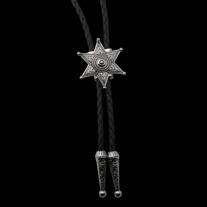 Cravate bolo plaquée étoile style vintage punk cowboy