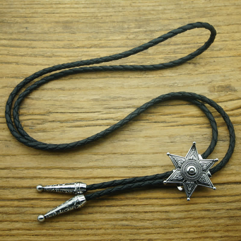 Cravate bolo plaquée étoile style vintage punk cowboy