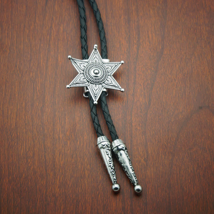 Cravate bolo plaquée étoile style vintage punk cowboy