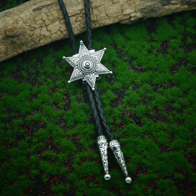 Cravate bolo plaquée étoile style vintage punk cowboy