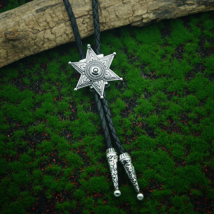 Cravate bolo plaquée étoile style vintage punk cowboy