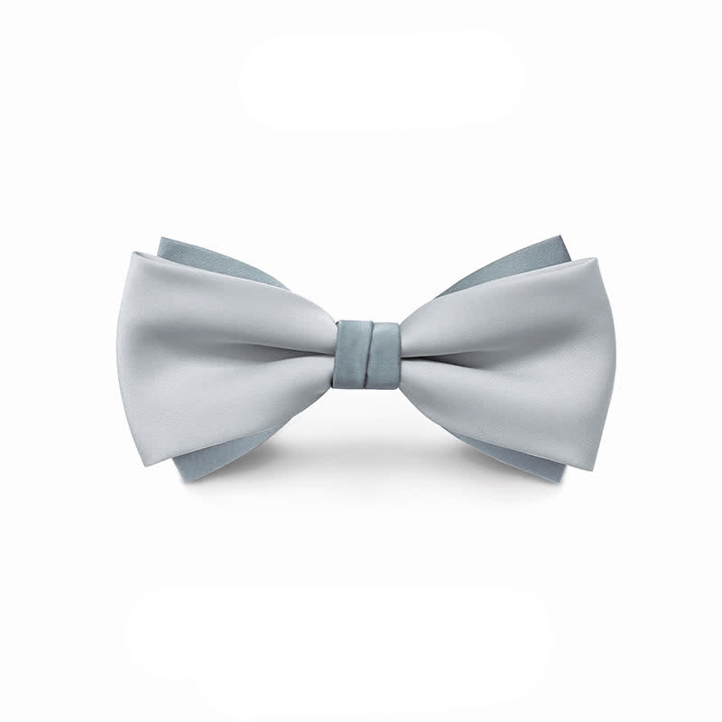 Nœud papillon de mariage double épaisseur de couleur pâle pour homme