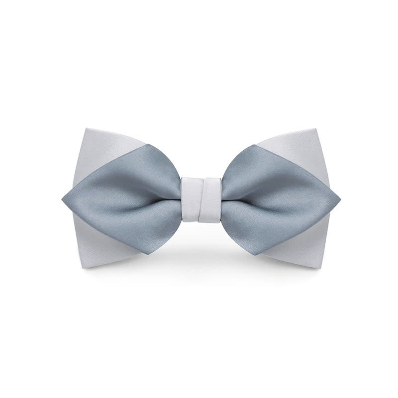 Nœud papillon de mariage double épaisseur de couleur pâle pour homme
