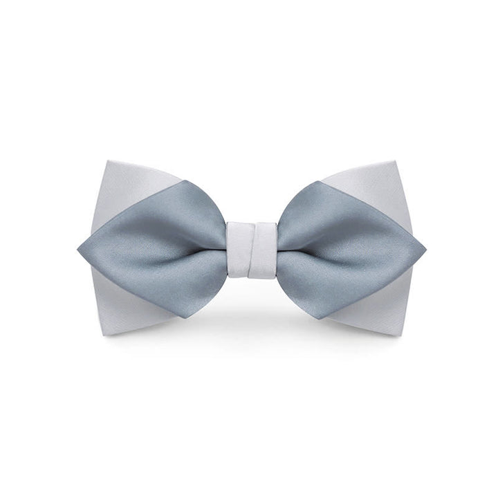 Nœud papillon de mariage double épaisseur de couleur pâle pour homme