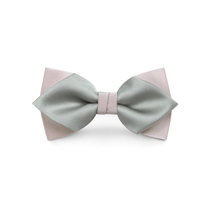 Nœud papillon de mariage double épaisseur de couleur pâle pour homme