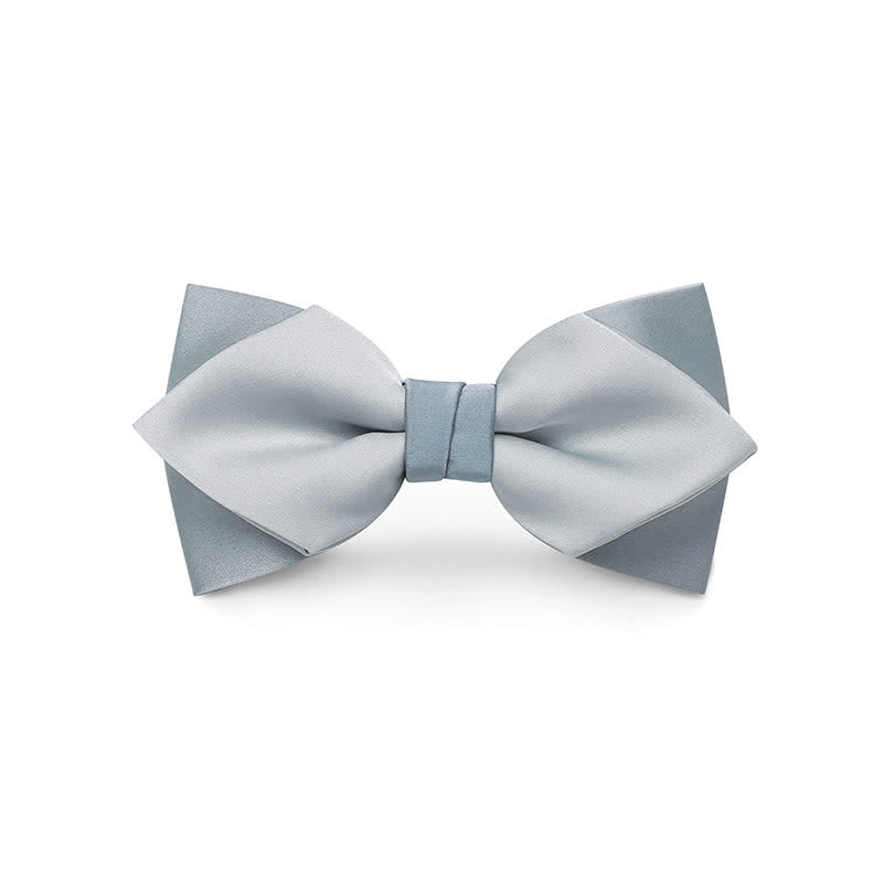 Nœud papillon de mariage double épaisseur de couleur pâle pour homme