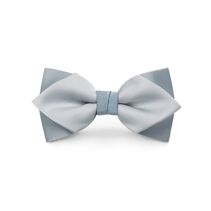 Nœud papillon de mariage double épaisseur de couleur pâle pour homme