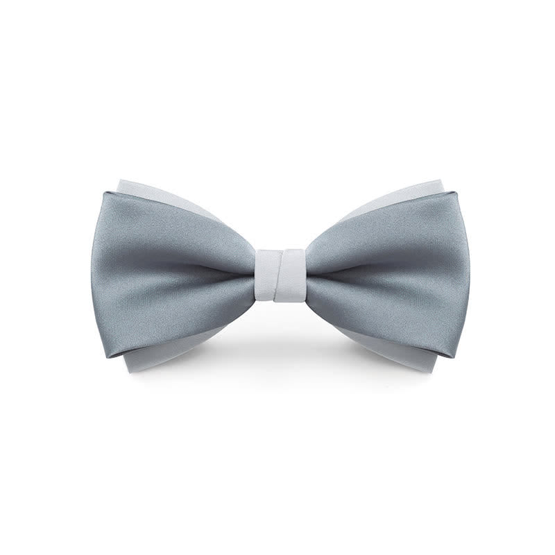 Nœud papillon de mariage double épaisseur de couleur pâle pour homme