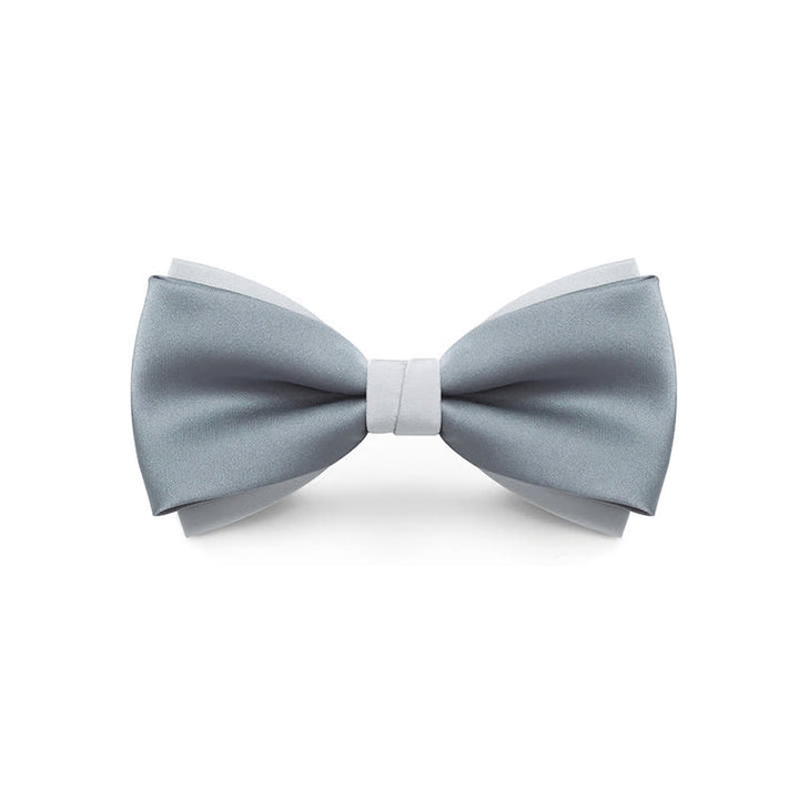 Nœud papillon de mariage double épaisseur de couleur pâle pour homme