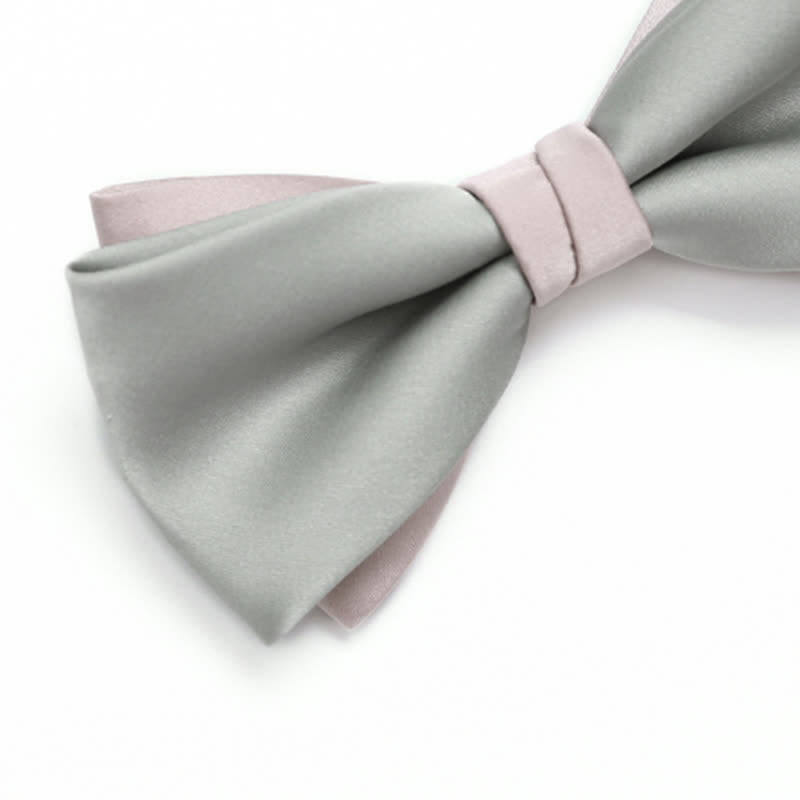 Nœud papillon de mariage double épaisseur de couleur pâle pour homme