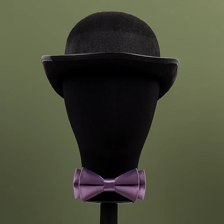 Nœud papillon violet mercerisé de couleur unie pour homme