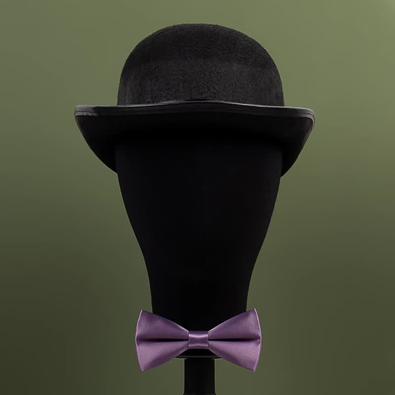 Nœud papillon violet mercerisé de couleur unie pour homme