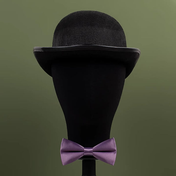 Nœud papillon violet mercerisé de couleur unie pour homme
