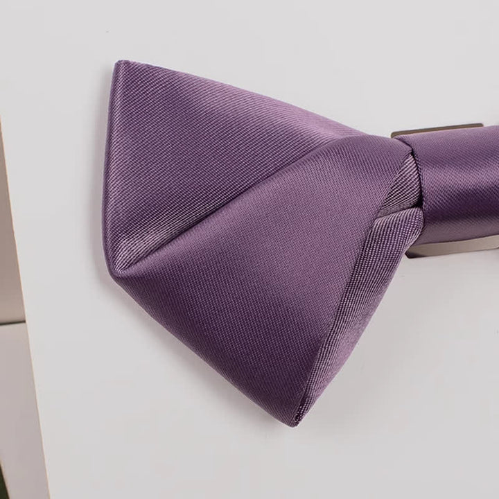 Nœud papillon violet mercerisé de couleur unie pour homme