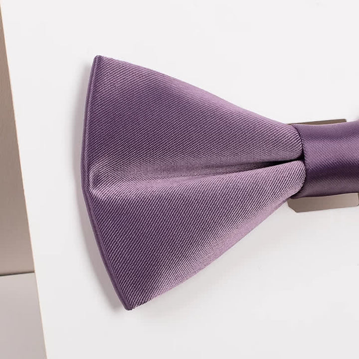 Nœud papillon violet mercerisé de couleur unie pour homme