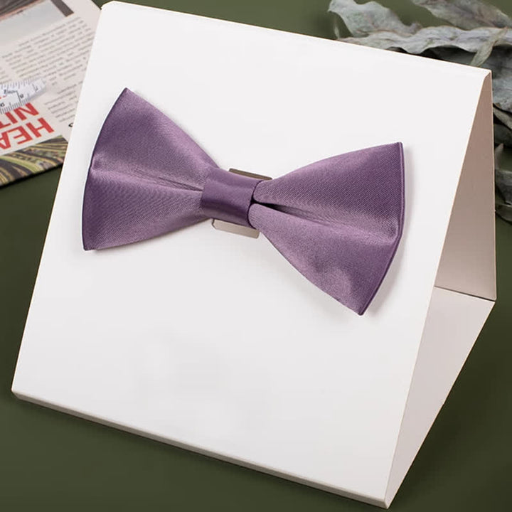 Nœud papillon violet mercerisé de couleur unie pour homme