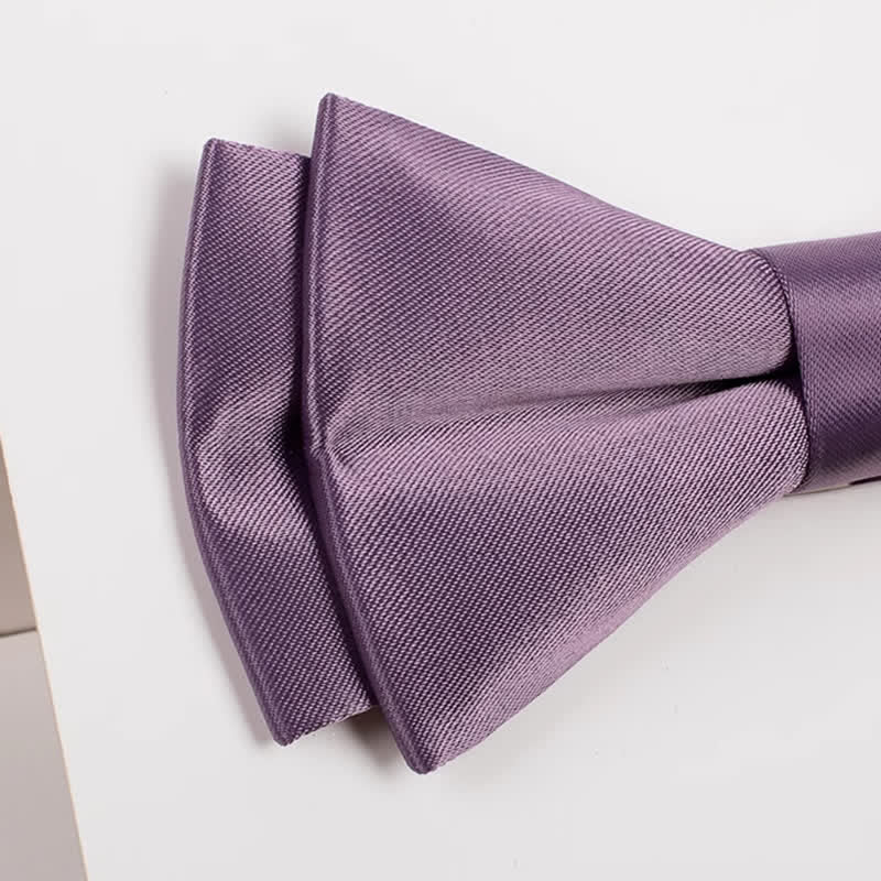 Nœud papillon violet mercerisé de couleur unie pour homme