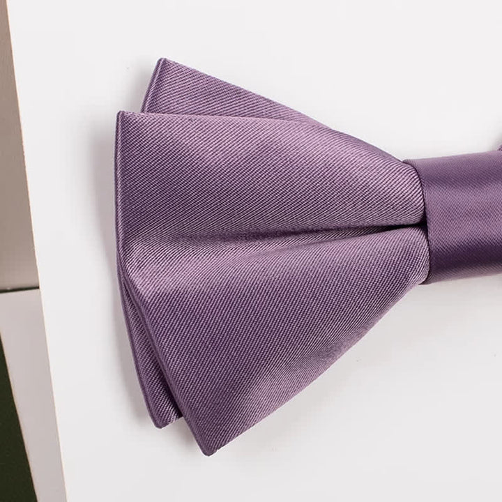 Nœud papillon violet mercerisé de couleur unie pour homme