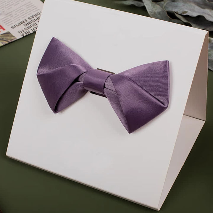 Nœud papillon violet mercerisé de couleur unie pour homme