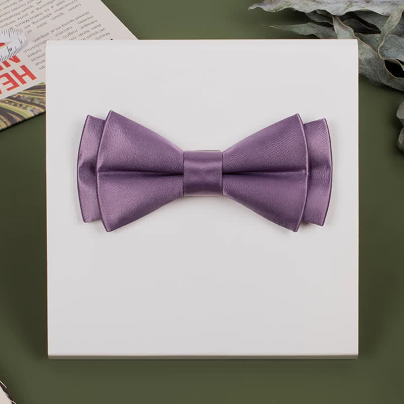 Nœud papillon violet mercerisé de couleur unie pour homme