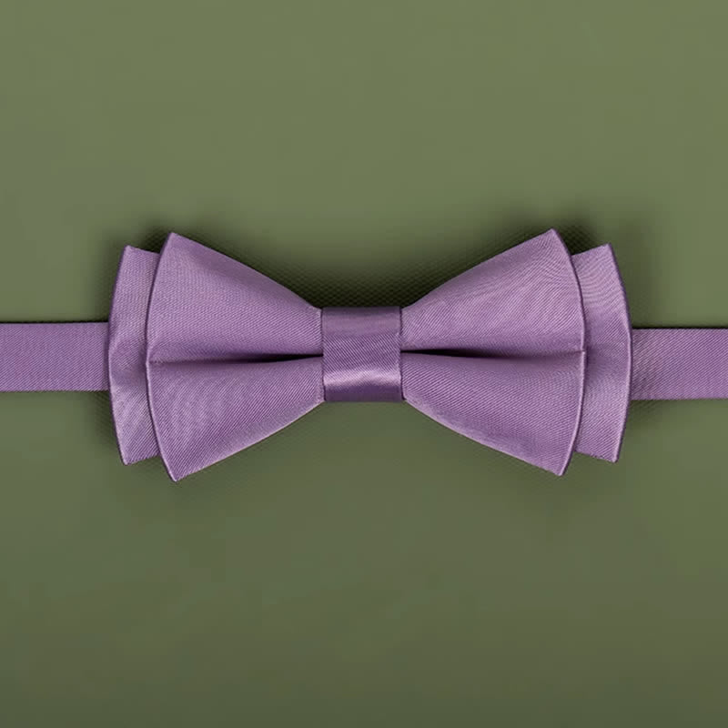 Nœud papillon violet mercerisé de couleur unie pour homme