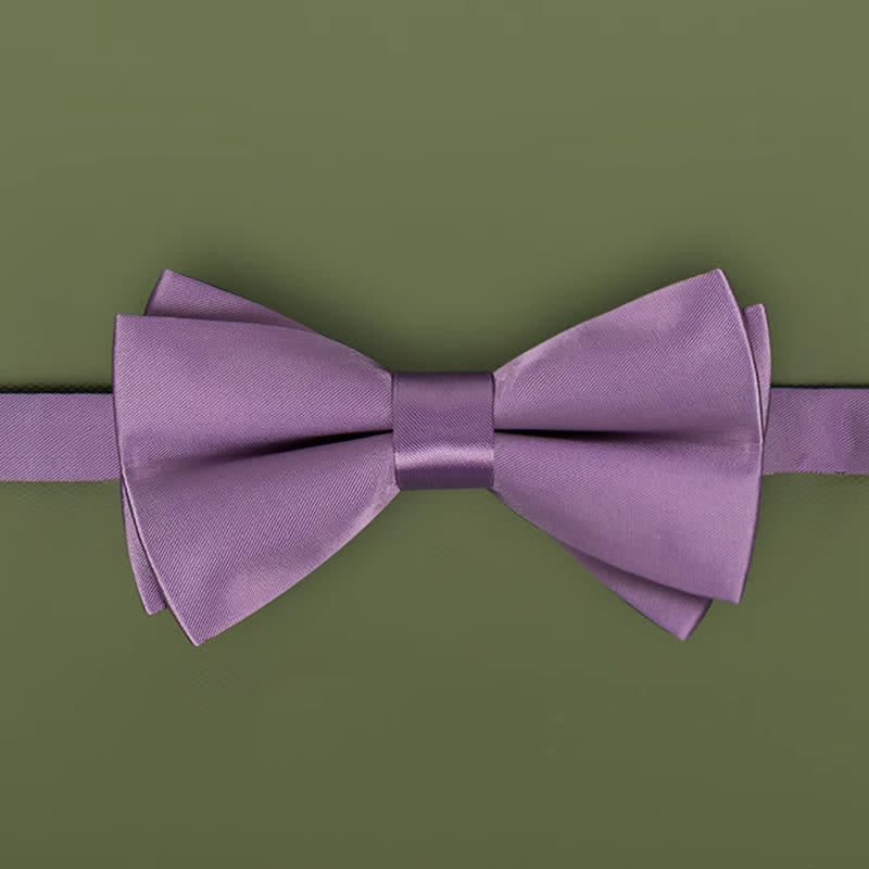 Nœud papillon violet mercerisé de couleur unie pour homme
