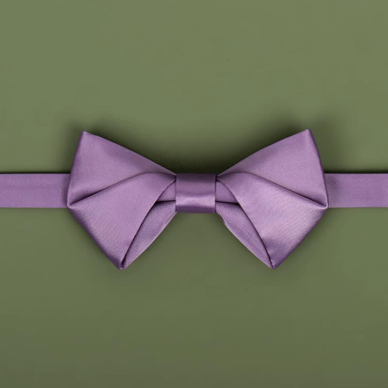 Nœud papillon violet mercerisé de couleur unie pour homme