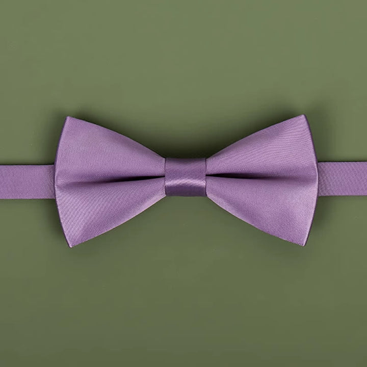 Nœud papillon violet mercerisé de couleur unie pour homme