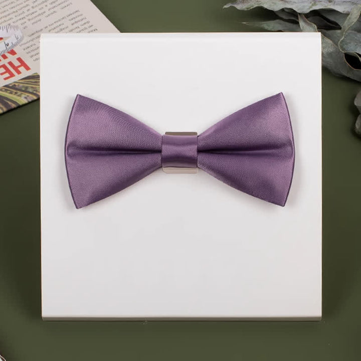 Nœud papillon violet mercerisé de couleur unie pour homme