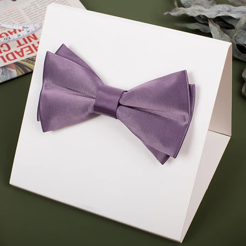 Nœud papillon violet mercerisé de couleur unie pour homme