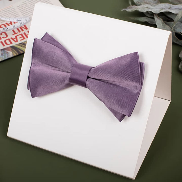 Nœud papillon violet mercerisé de couleur unie pour homme